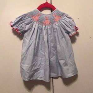 Easter bunny smocked dress